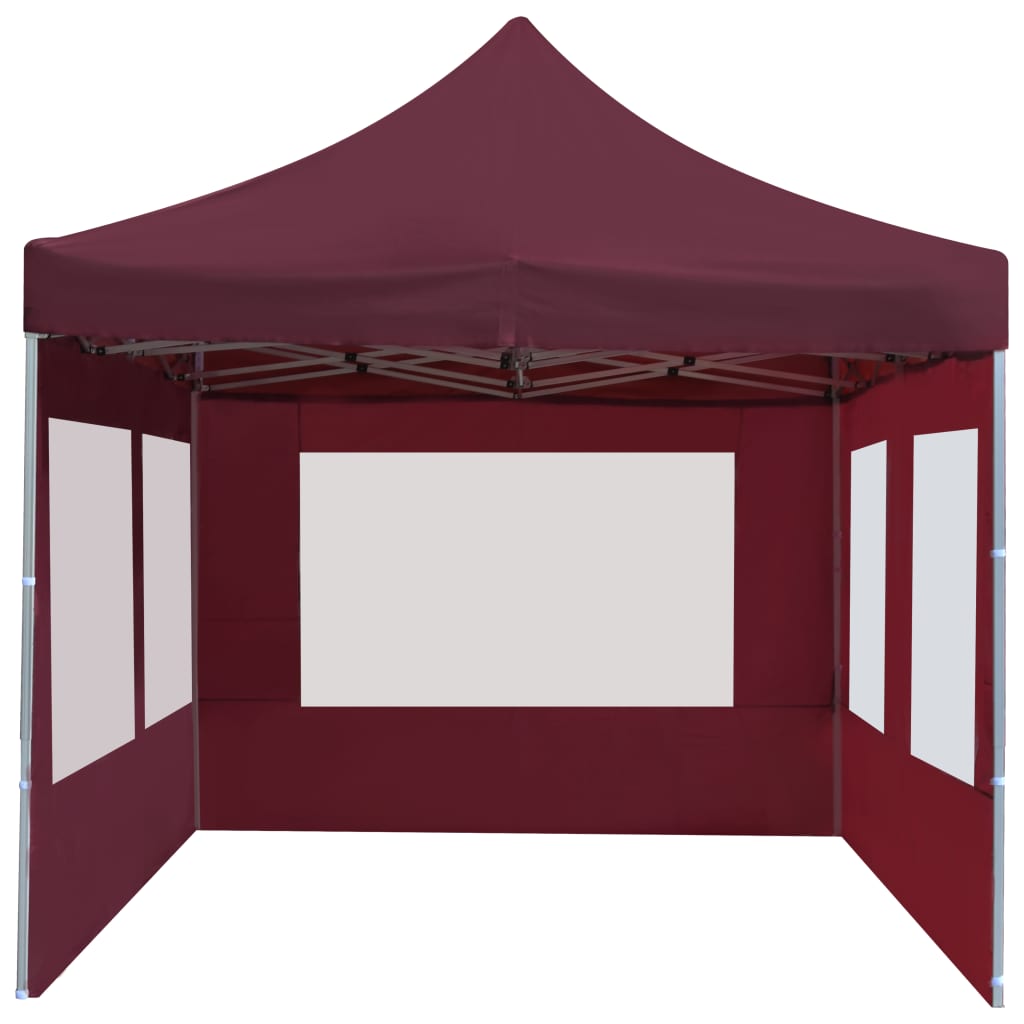 Carpa plegable profesional y paredes aluminio rojo tinto 6x3m v0633 - Vetonek