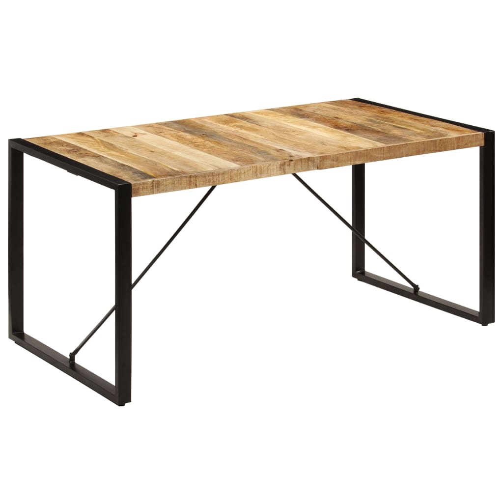 Vetonek Mesa de comedor de madera maciza de mango 160x80x75 cm