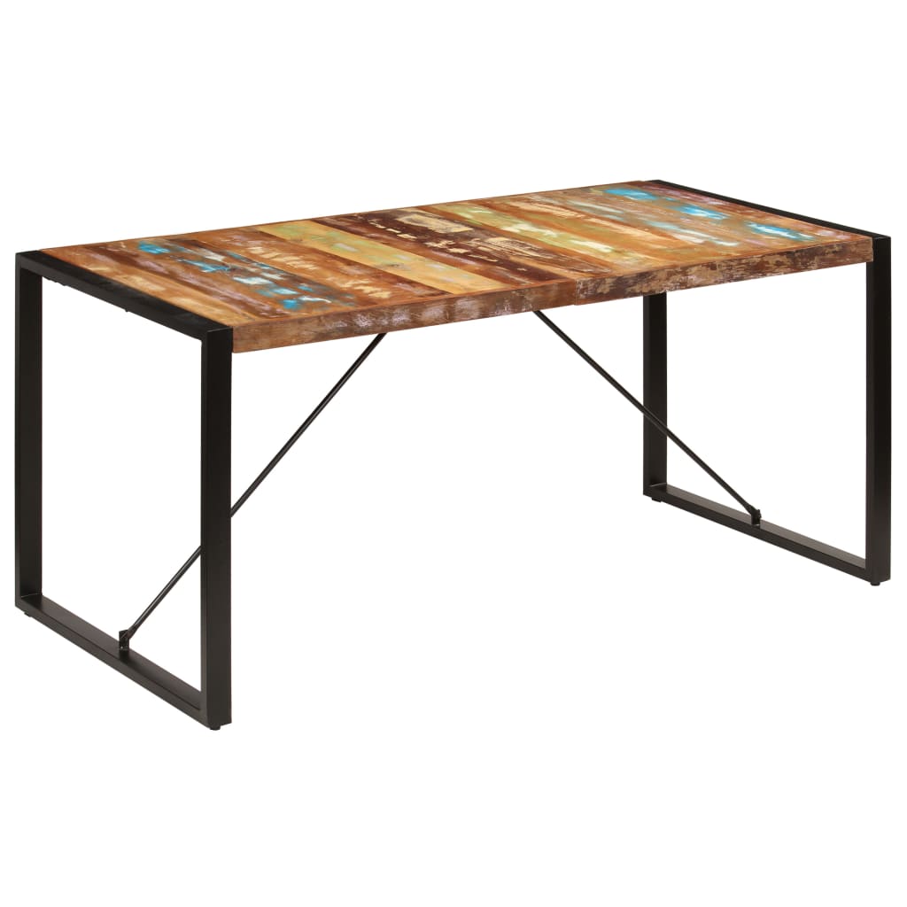 Vetonek Mesa de comedor de madera maciza reciclada 160x80x75 cm