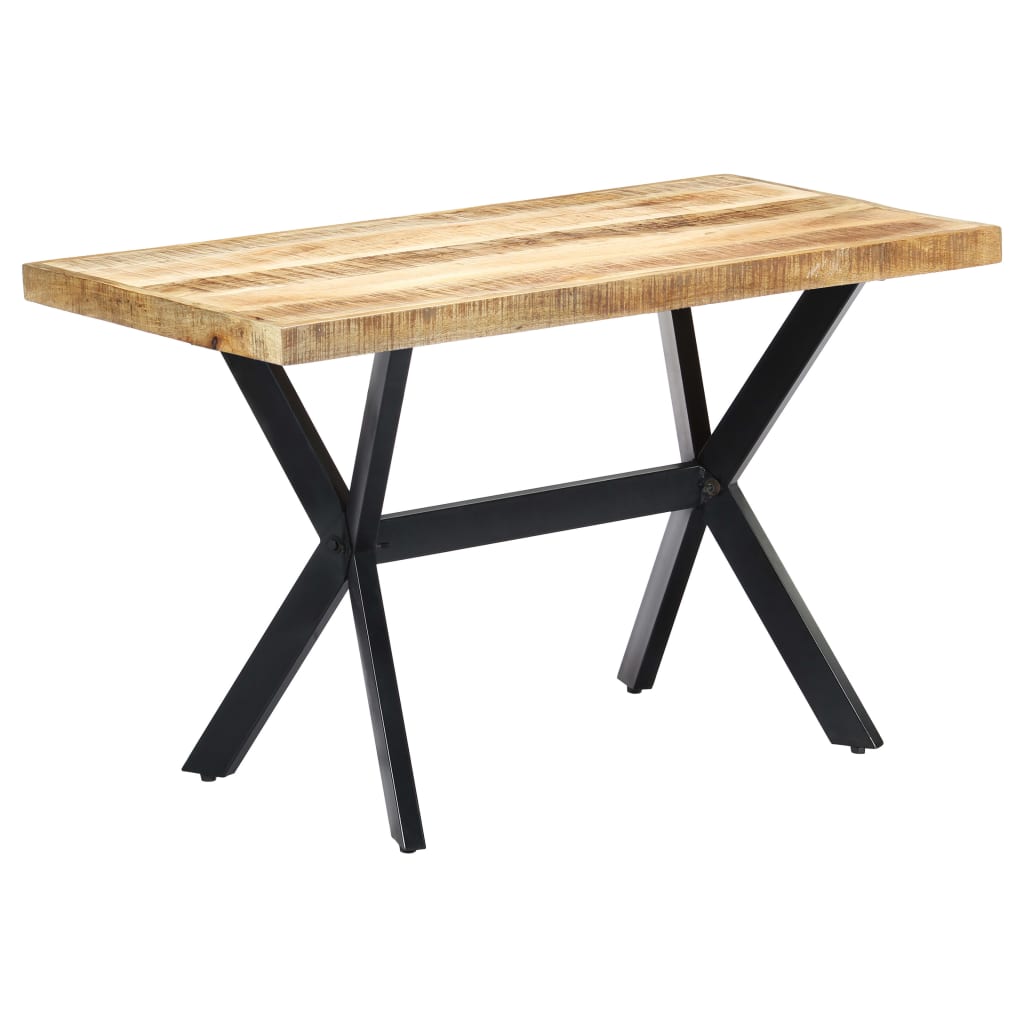 Vetonek Mesa de comedor madera maciza de mango rugosa 120x60x75 cm