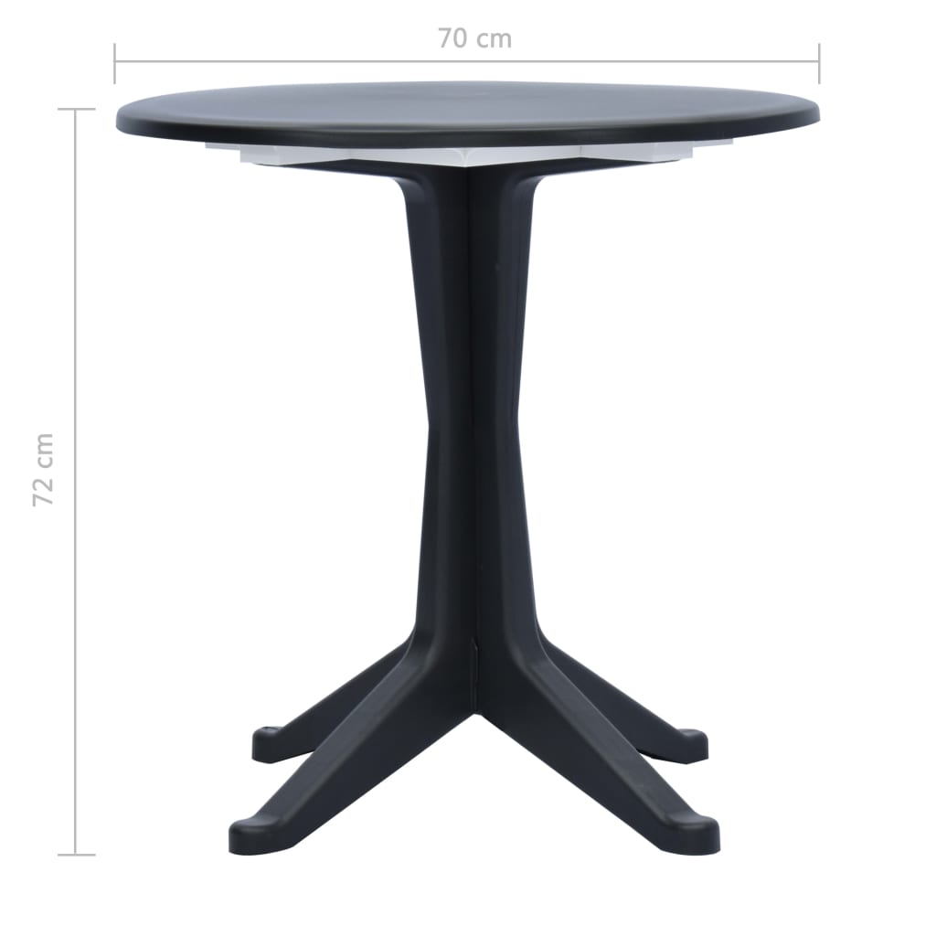 70 cm de mesa plástica cinza antracite