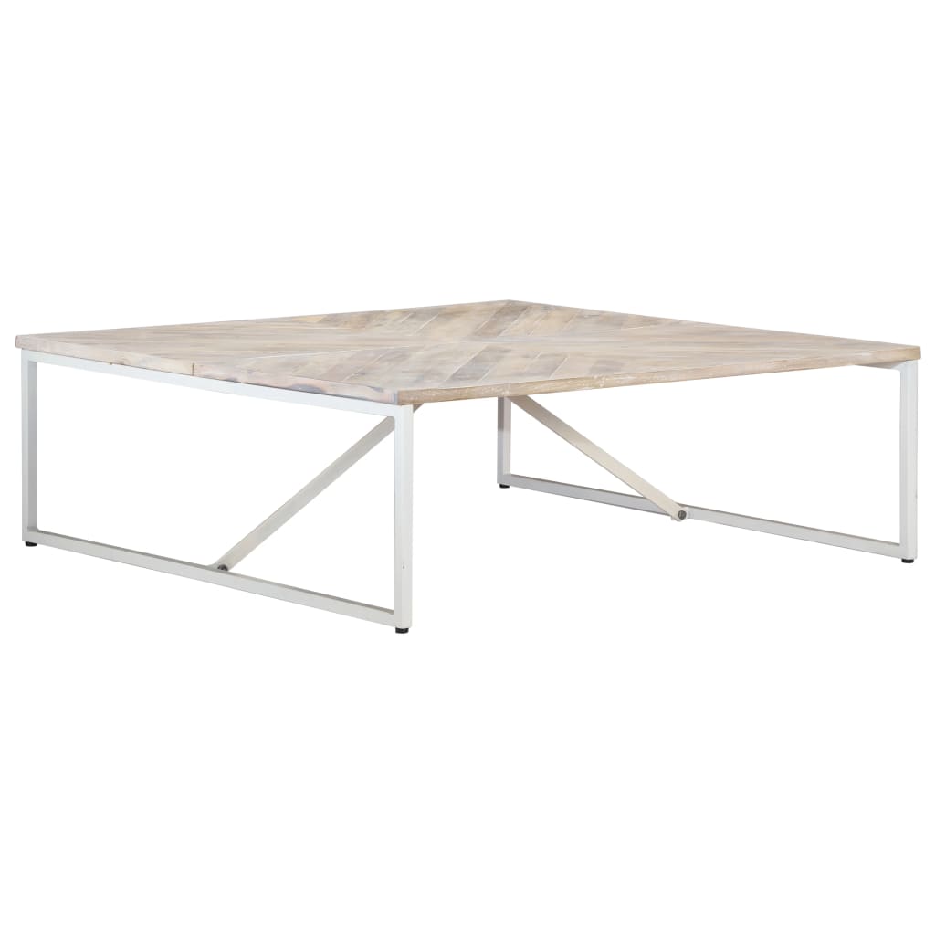 Mesa de centro de madera maciza de mango 110x110x36 cm