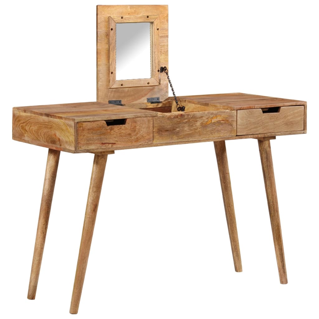 Vetonek Mesa tocador con espejo madera maciza de mango 112x45x76 cm