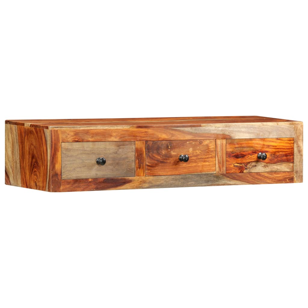 Vetonek Mesa consola de pared madera maciza de Sheesham 100x25x20 cm