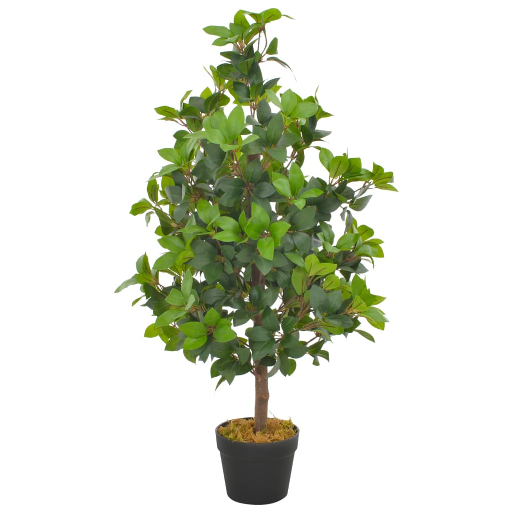 Vetonek Planta artificial árbol de laurel con macetero 90 cm verde