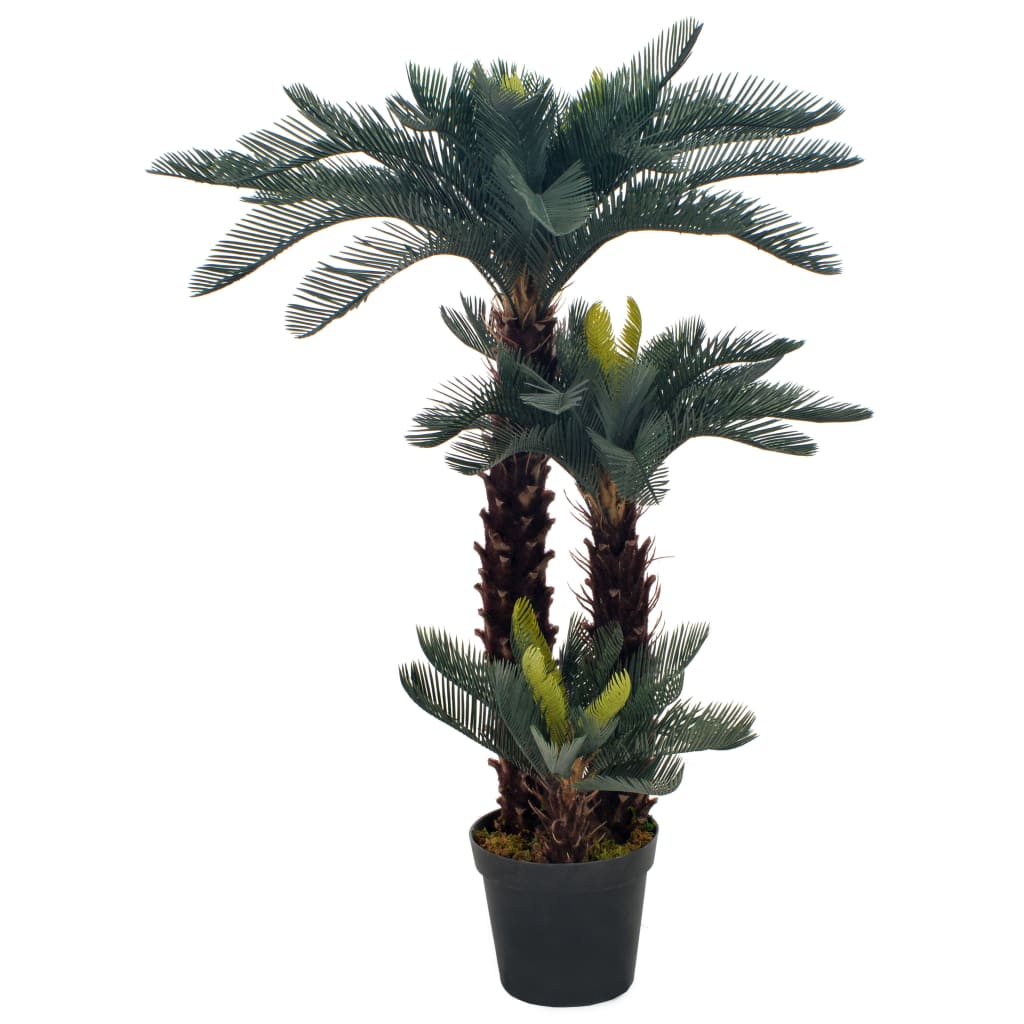 Vetonek Planta artificial palmera cica con macetero 125 cm verde