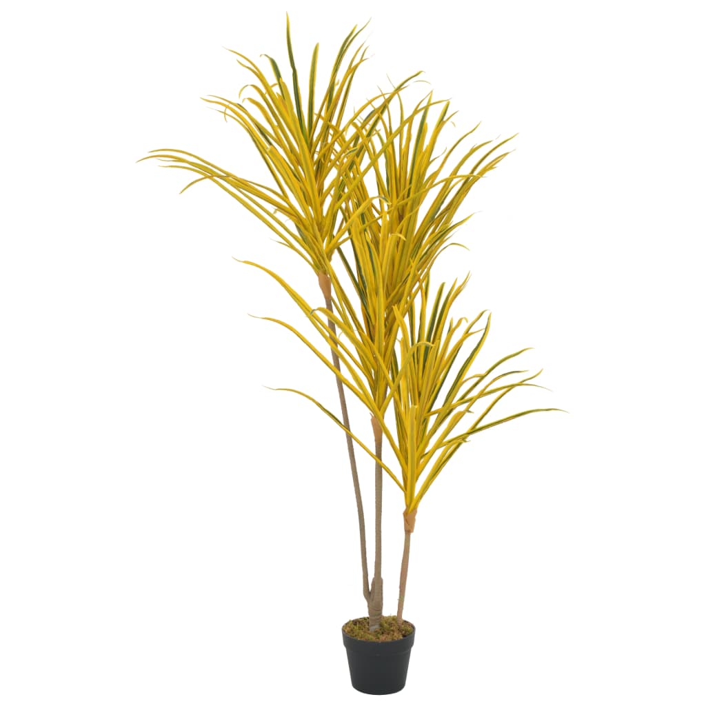 Vetonek Planta artificial drácena con macetero 125 cm amarilla