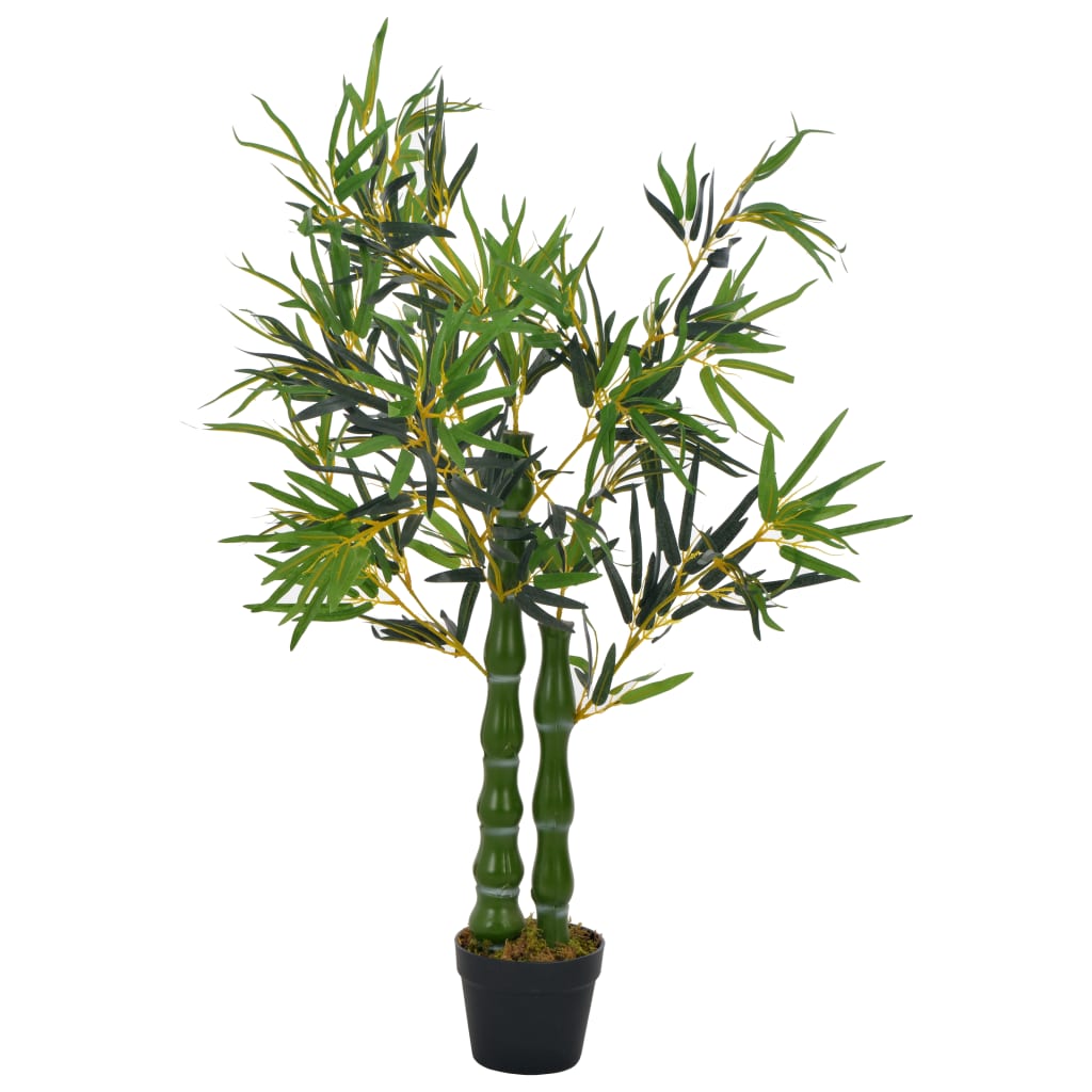 Vetonek Planta artificial bambú con macetero 110 cm verde