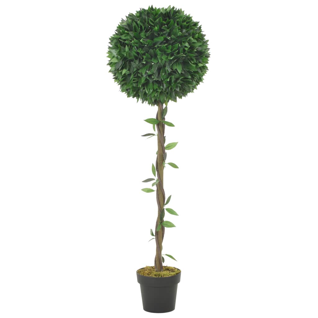 Vetonek Planta artificial árbol de laurel con macetero verde 130 cm 