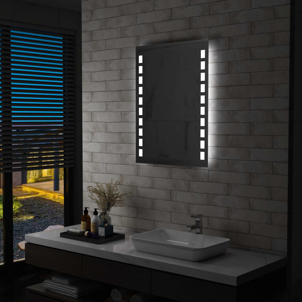 Vetonek Espejo de pared de baño con LED 60x80 cm