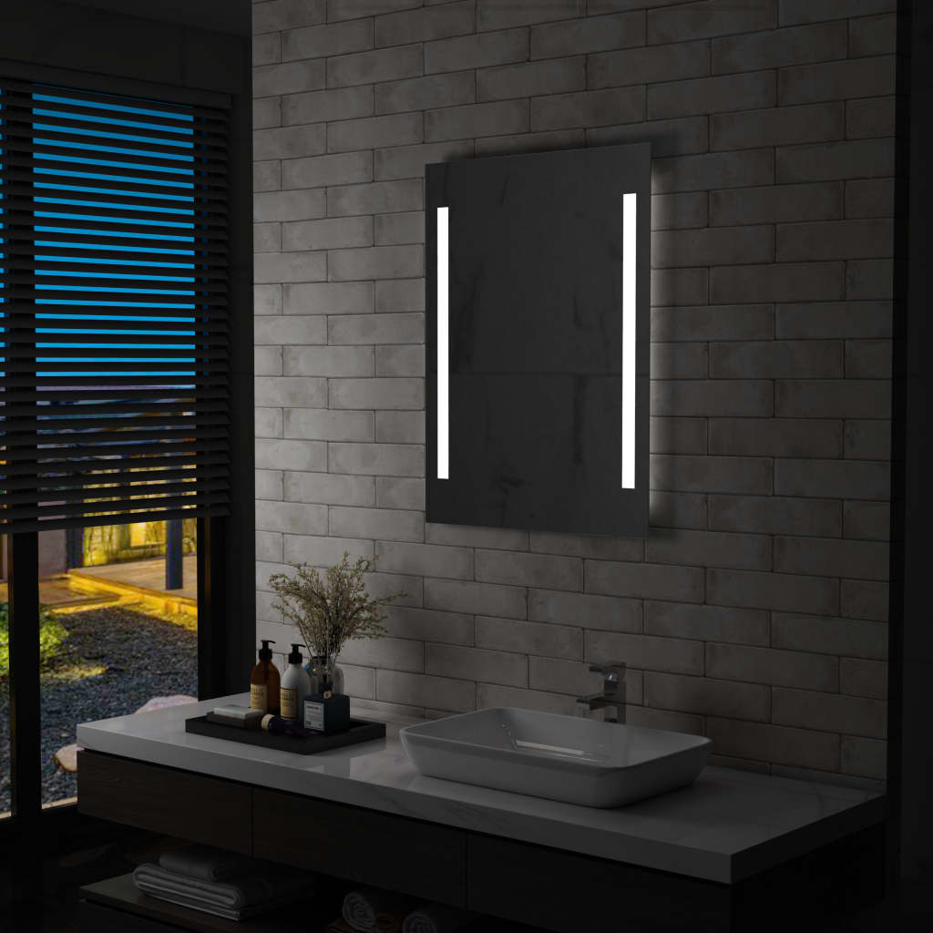 Vetonek Espejo de pared de baño con LED 60x80 cm