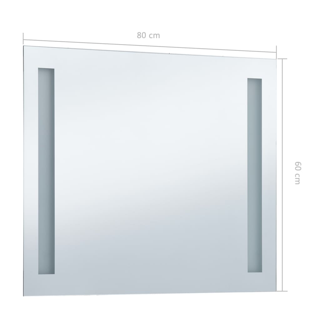 Espejo de pared de baño con LED 80x60 cm vidaXL