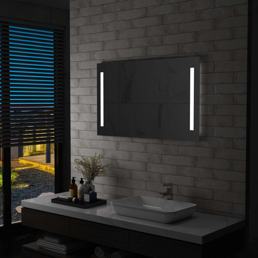 Vetonek Espejo de pared de baño con LED 100x60 cm