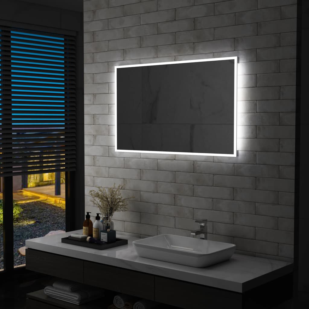 Vetonek Espejo de pared de baño con LED 100x60 cm