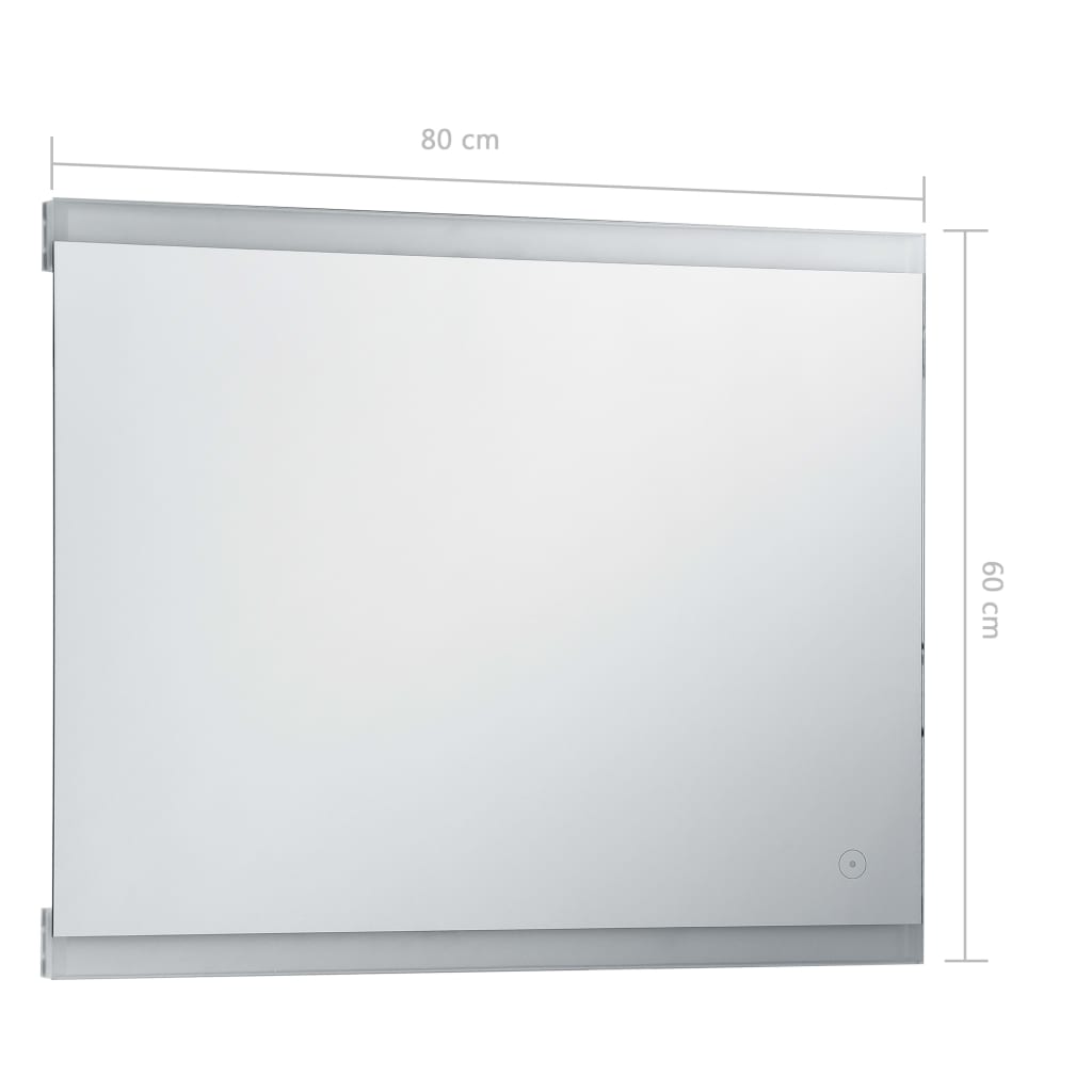 Espejo de pared de baño con LED y sensor táctil 80x60 cm vidaXL