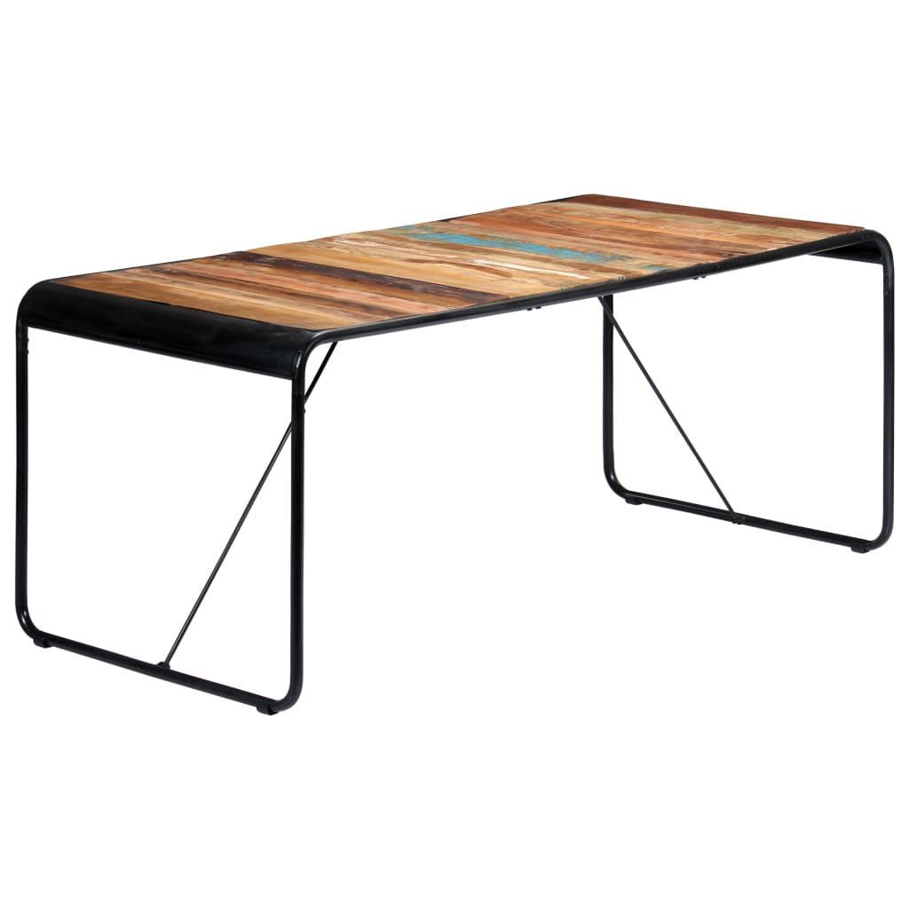 Vetonek Mesa de comedor de madera maciza reciclada 180x90x76 cm