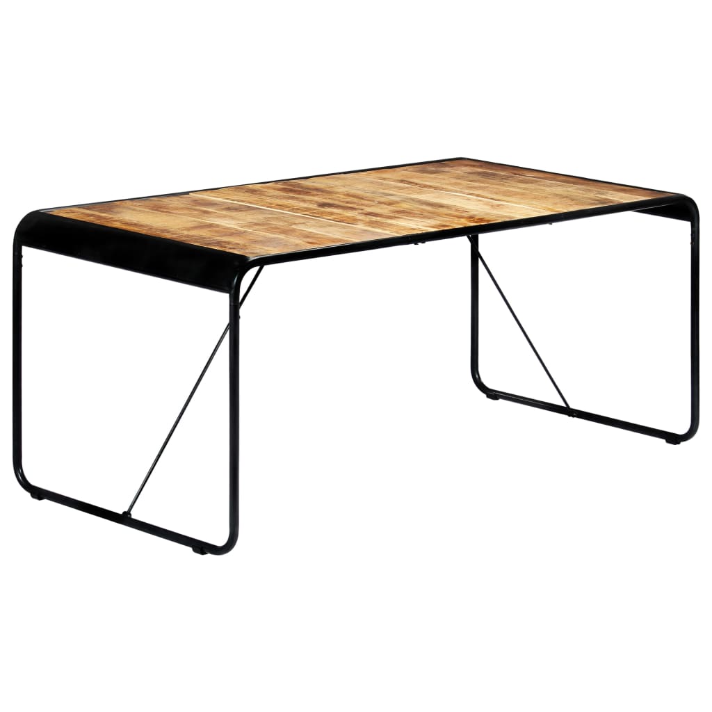 Vetonek Mesa de comedor de madera maciza de mango rugosa 180x90x76 cm