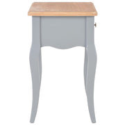 Mesita de noche madera maciza de pino gris y marrón 40x30x50 cm v8554 - Vetonek