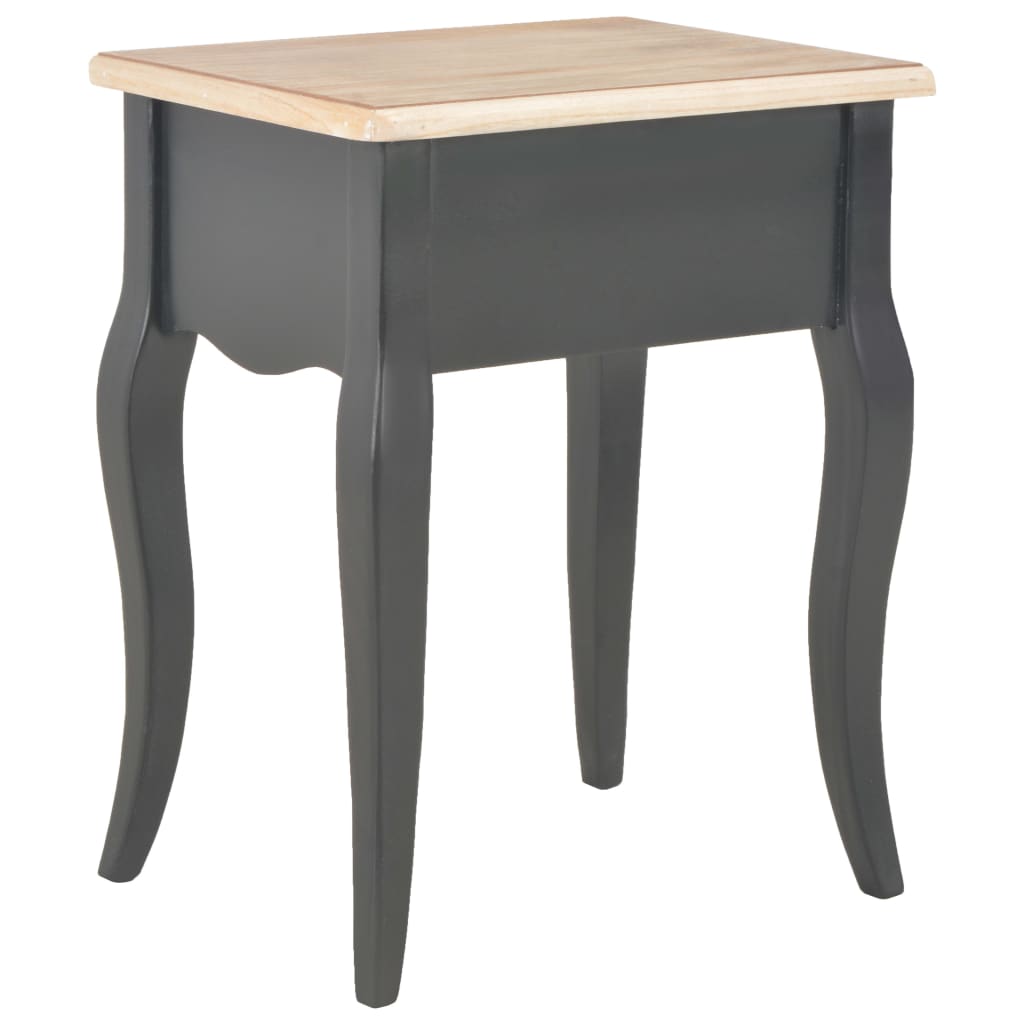 280008  nightstand black and brown 40x30x50 cm solid pine wood v8561 - Vetonek