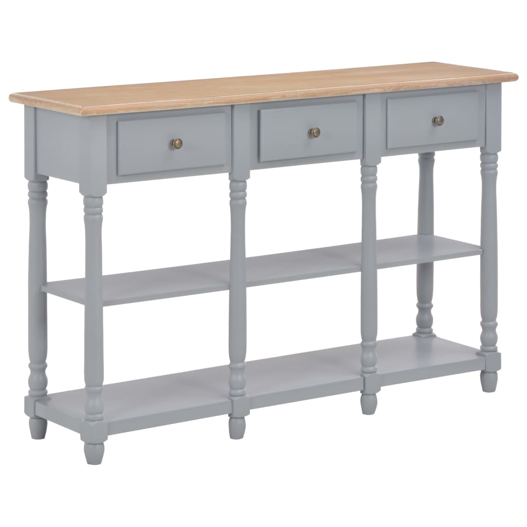 Vetonek Mesa consola de MDF gris 120x30x76 cm