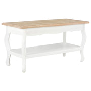 Mesa de centro madera maciza pino blanco marrón 87,5x42x44 cm V8714 Vetonek