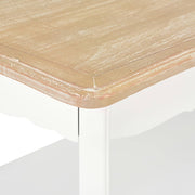 Mesa de centro madera maciza pino blanco marrón 87,5x42x44 cm V8714 Vetonek