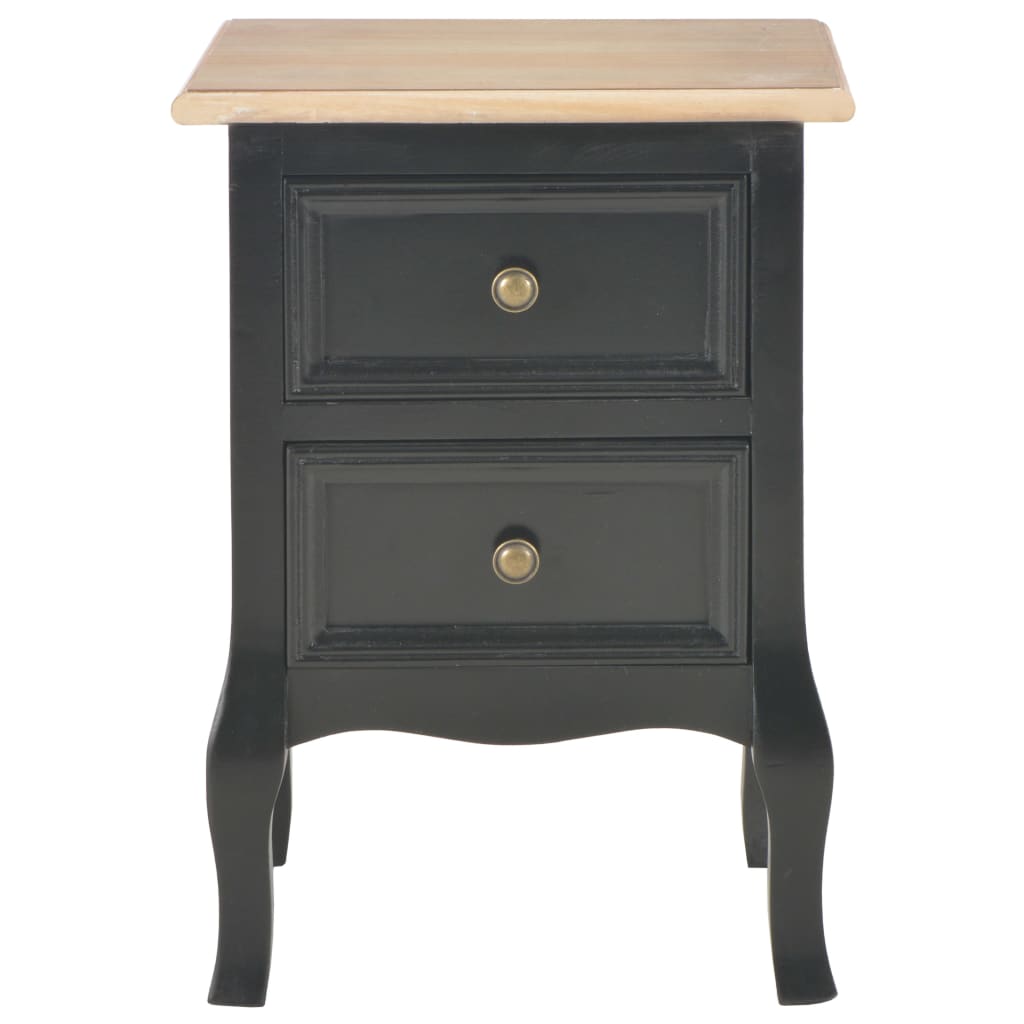 Night table 2 units mdf black 35x30x49 cm v41