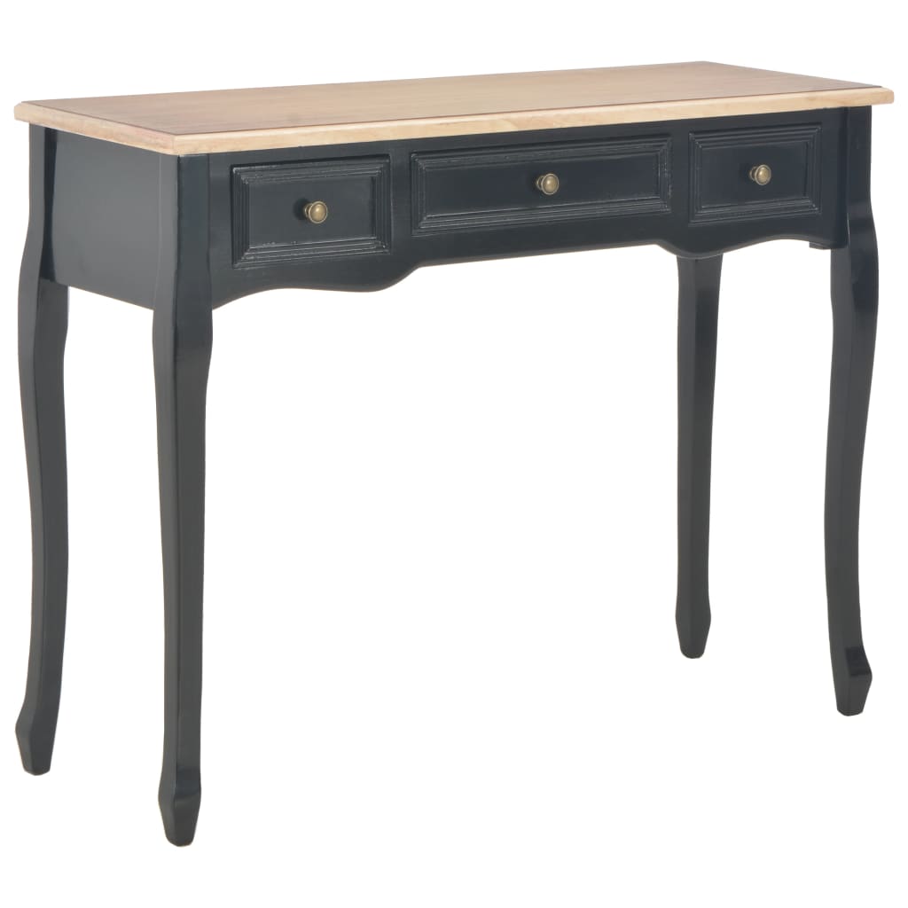 280046 Vetonek Dressing Console Table with 3 Drawers Black