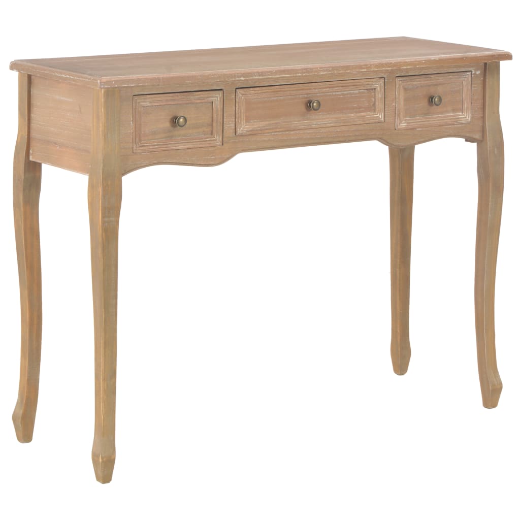 280047 Vetonek Dressing Console Table with 3 Drawers Brown