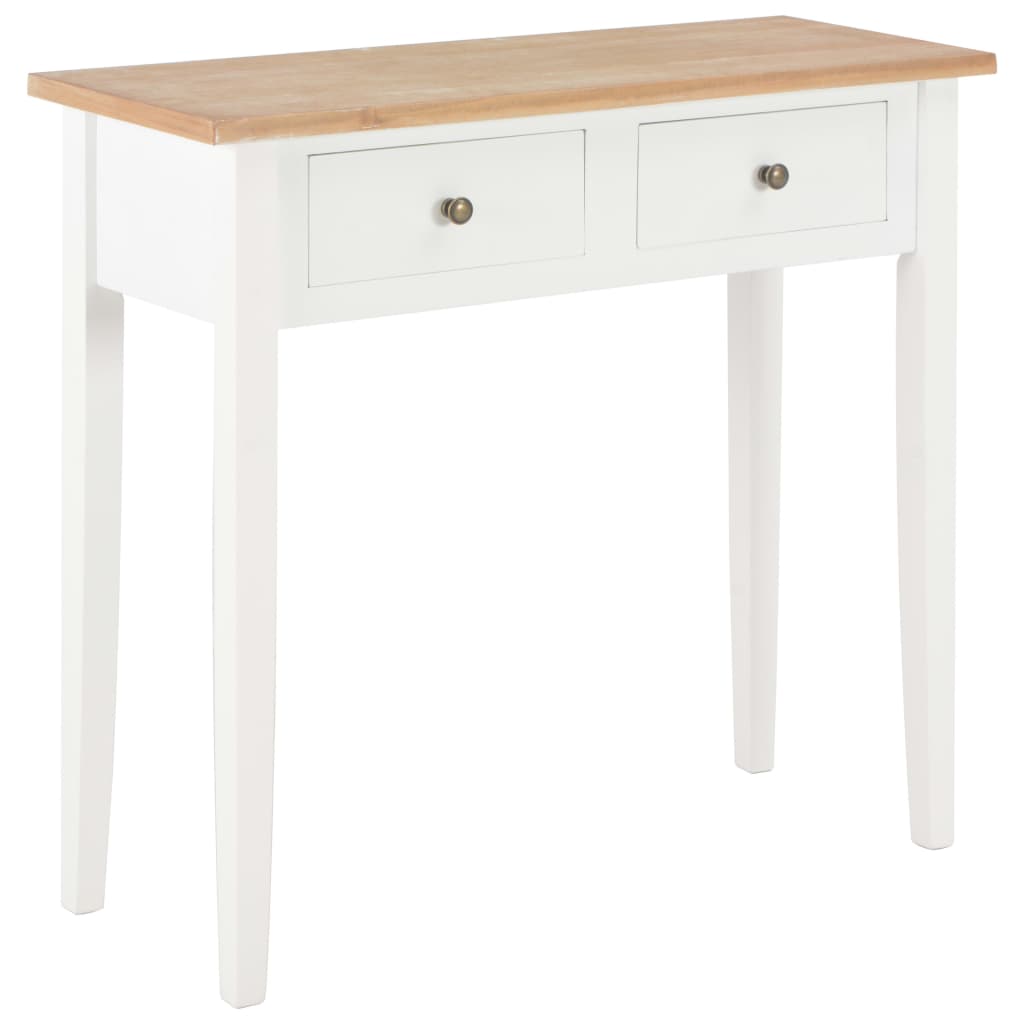 Vetonek Mesa consola tocador de madera blanca 79x30x74 cm