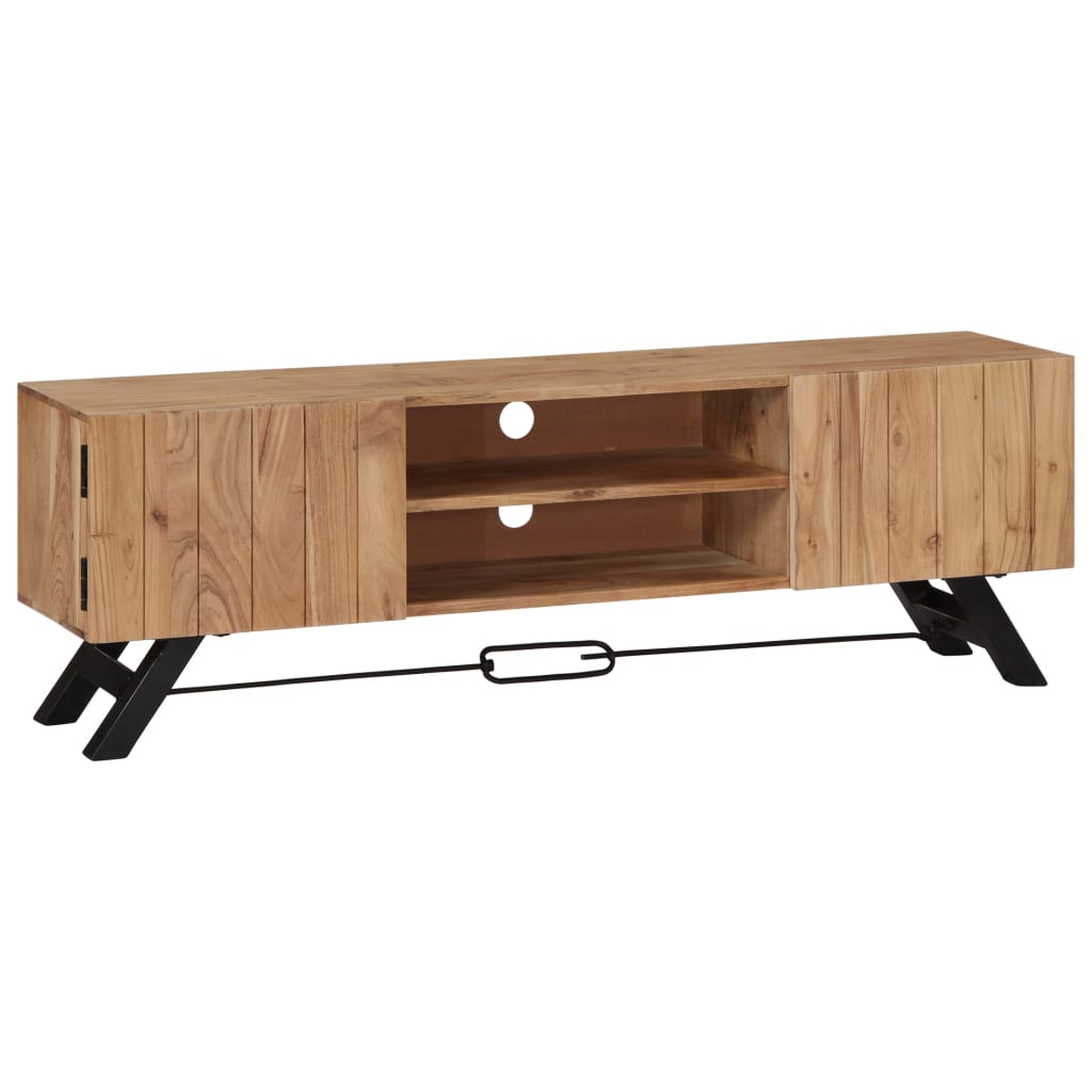 Vetonek Mueble de TV madera maciza de acacia 140x30x45 cm