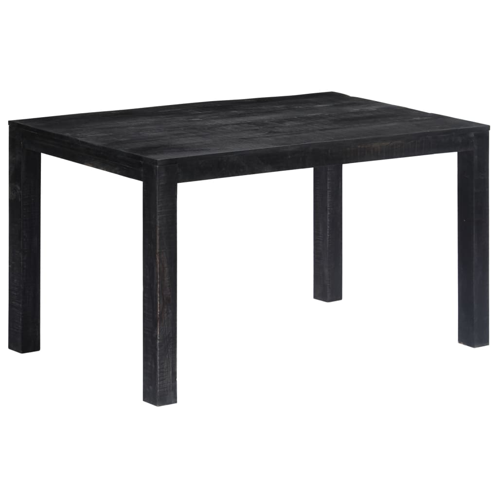 Vetonek Mesa de comedor de madera maciza de mango negra 140x80x76 cm