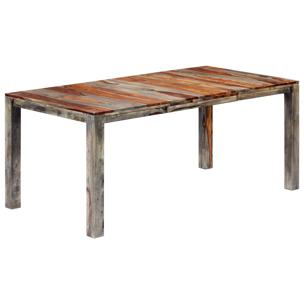 Vetonek Mesa de comedor de madera maciza de sheesham gris 180x90x76 cm