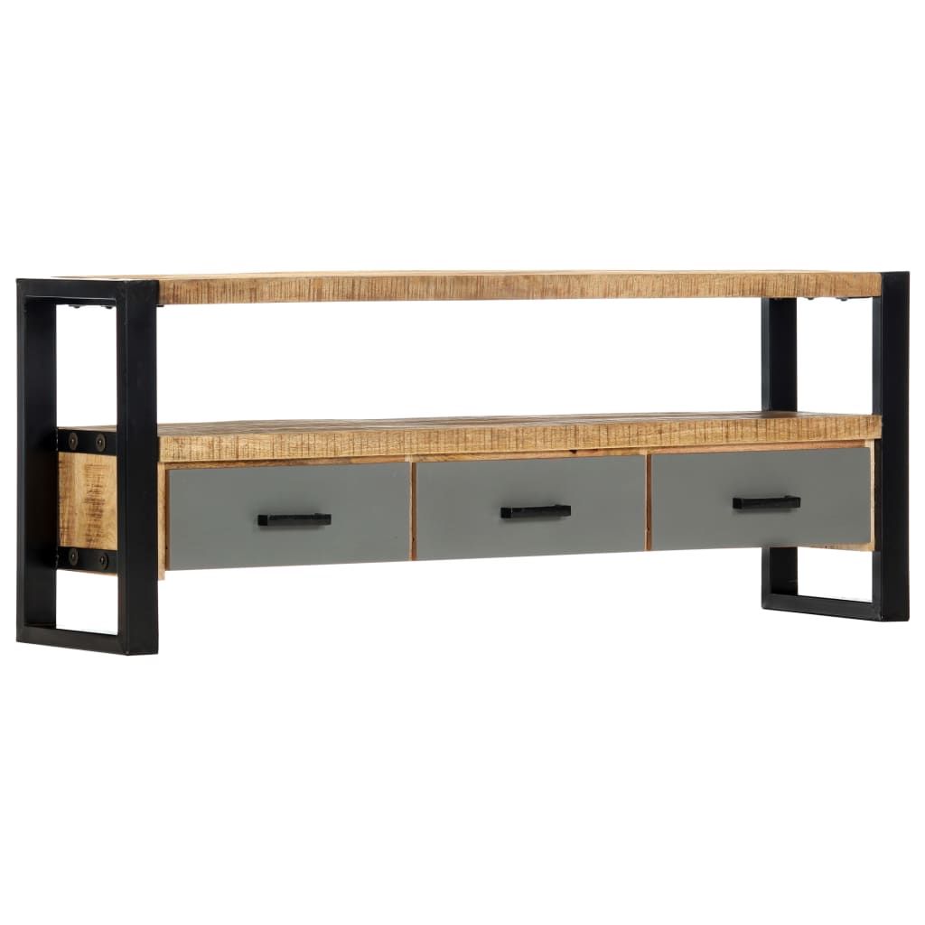 Vetonek Mueble para TV de madera maciza de mango 130x30x50 cm