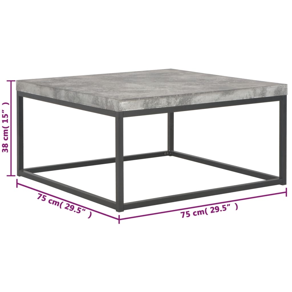 Center table with concrete appearance 75x75x38 cm