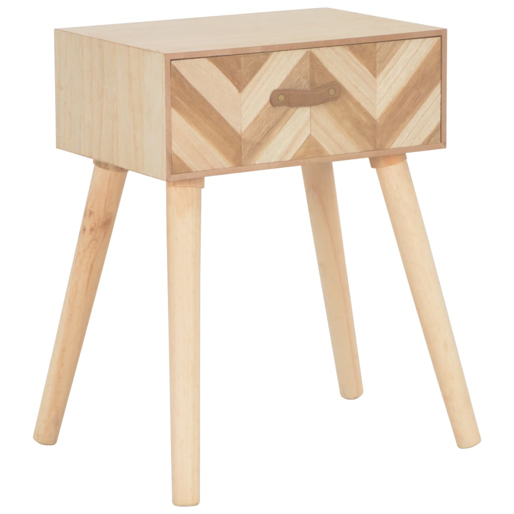 Vetonek Mesita de noche con cajón de madera maciza 44x30x58 cm