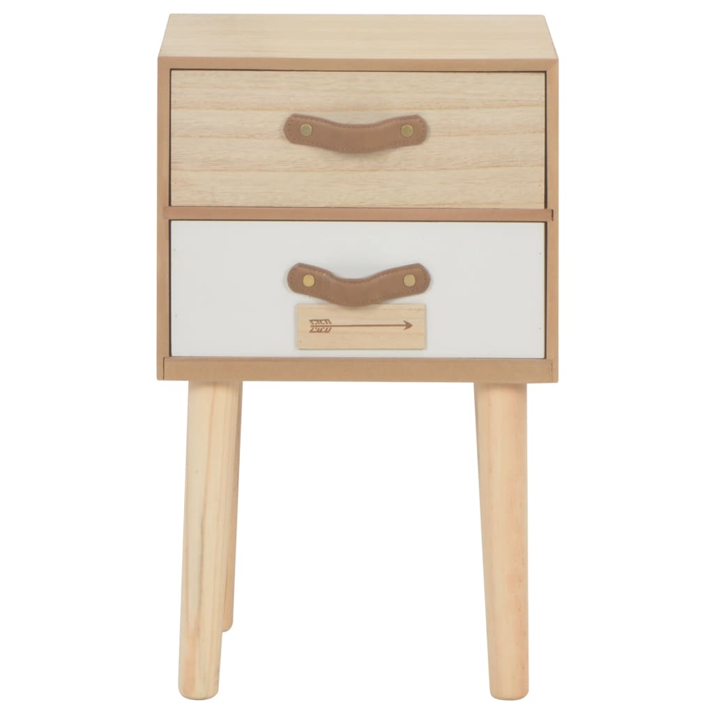 Tavolo notturno con 2 cassetti in legno massiccio 30x25x49,5 cm