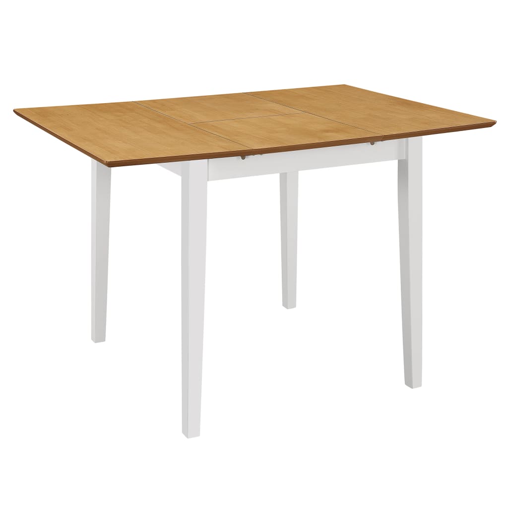 Vetonek Mesa de comedor extensible MDF blanca (80-120)x80x74 cm