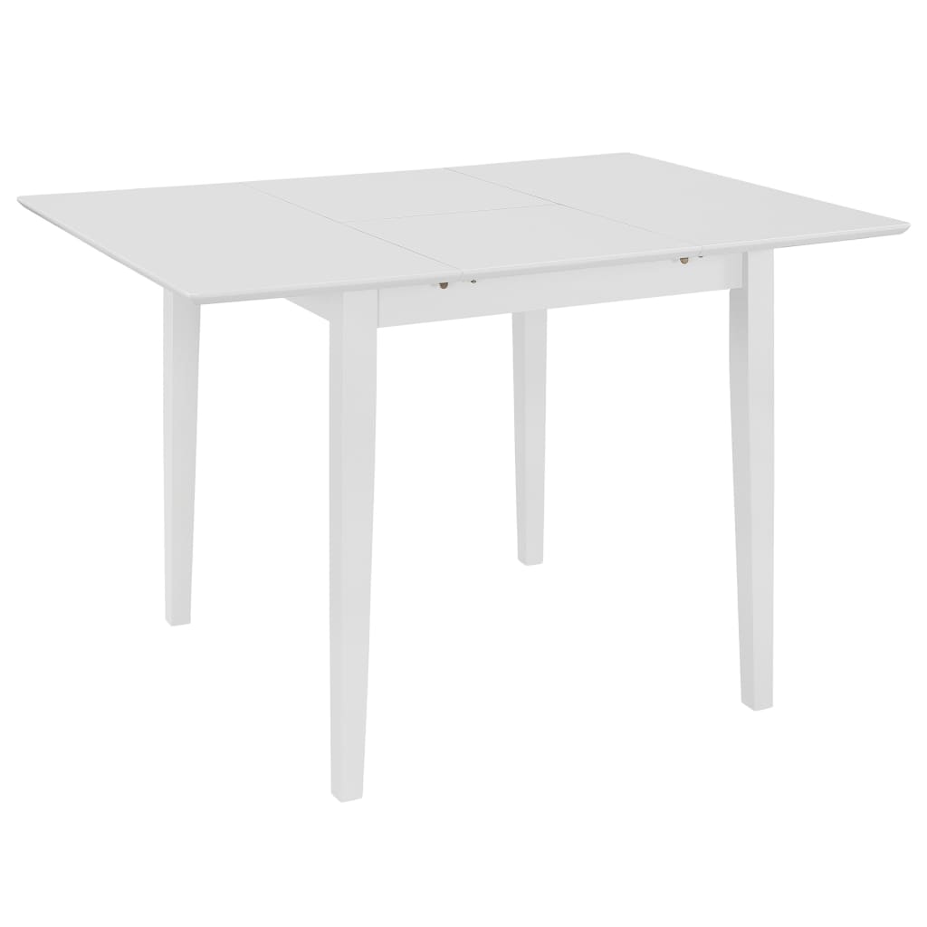 Vetonek Mesa de comedor extensible MDF blanca (80-120)x80x74 cm