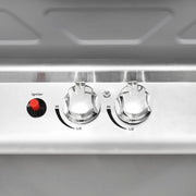 Barbacoa portátil de gas con 2 zonas plateada acero inoxidable V3763 Vetonek