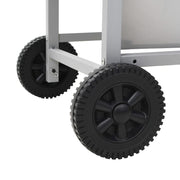 Barbacoa portátil de gas con 2 zonas plateada acero inoxidable V3763 Vetonek