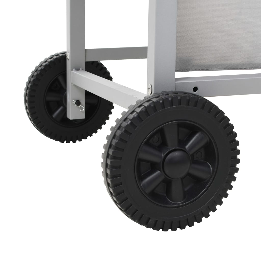 Barbacoa portátil de gas con 2 zonas plateada acero inoxidable V3763 Vetonek