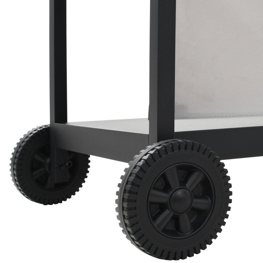 Barbacoa portátil de gas con 6 zonas plateada acero inoxidable V3817 Vetonek