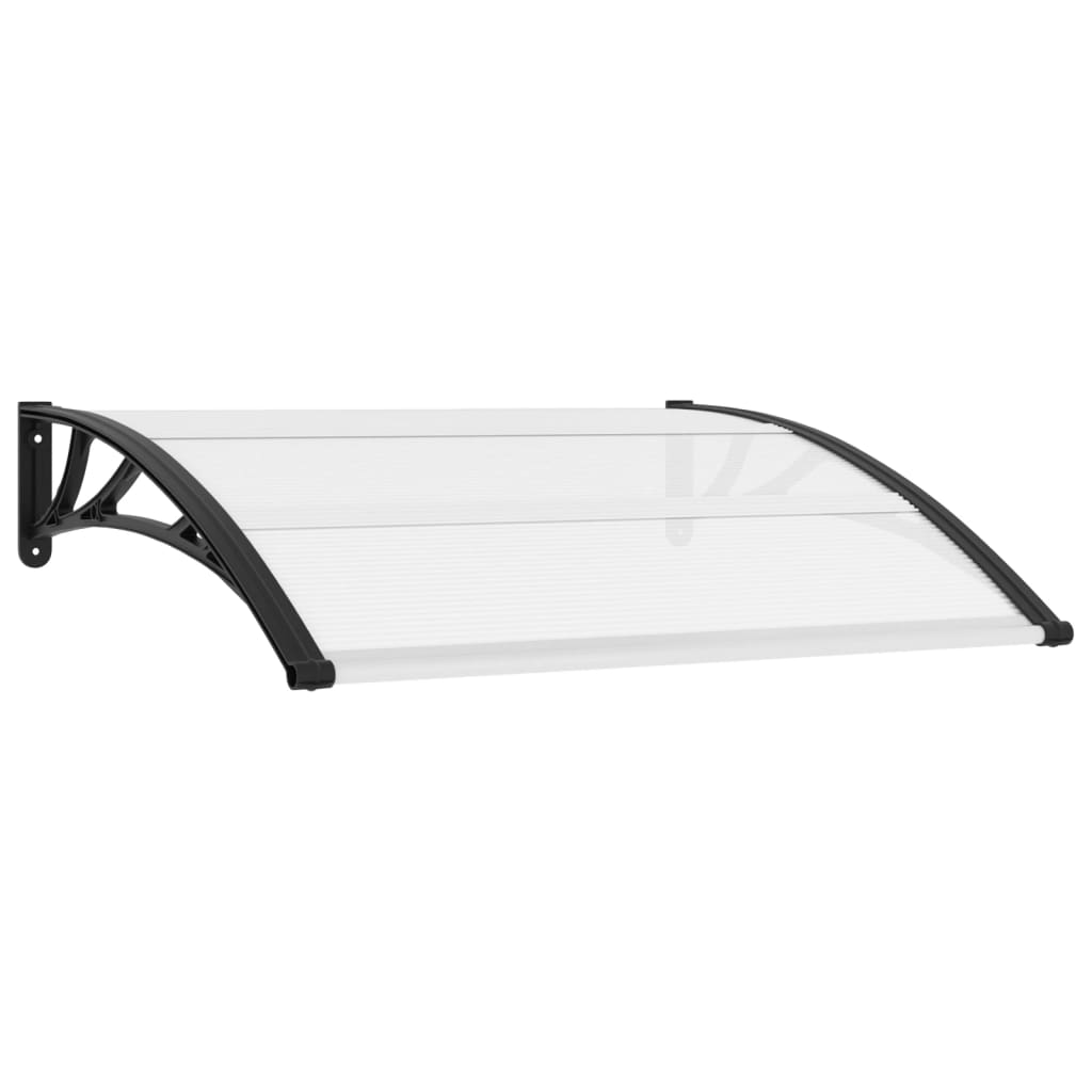 Vetonek Marquesina para puerta PC negro y transparente 120x75 cm