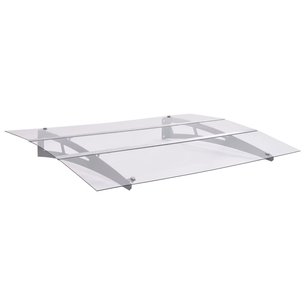 Vetonek Marquesina para puerta PC plata y transparente 150x90 cm PET