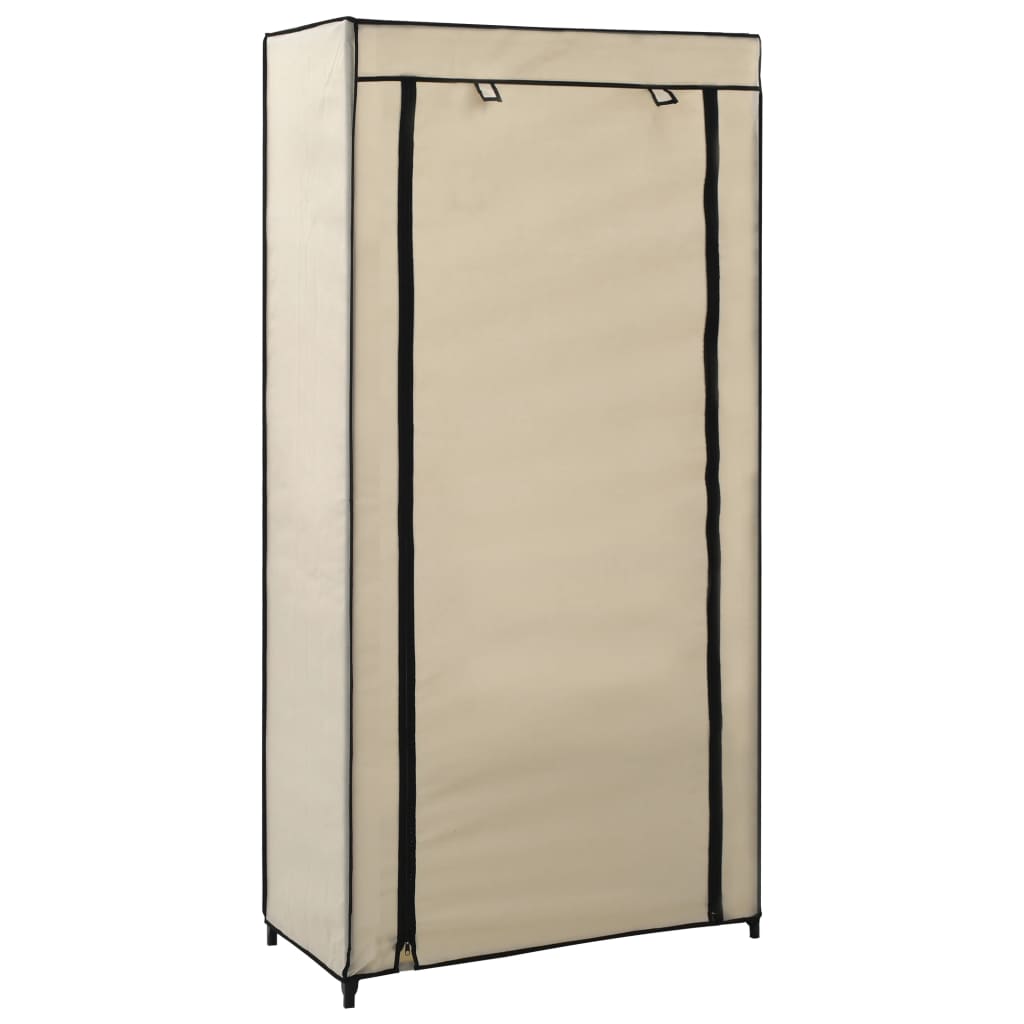 Vetonek Mueble zapatero con funda de tela color crema 58x28x106 cm