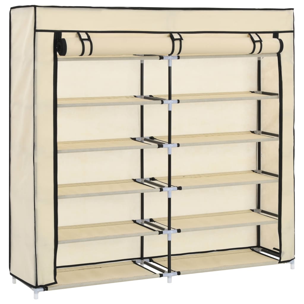 Zapatero cabinet with cream cloth cover 115x28x110 cm