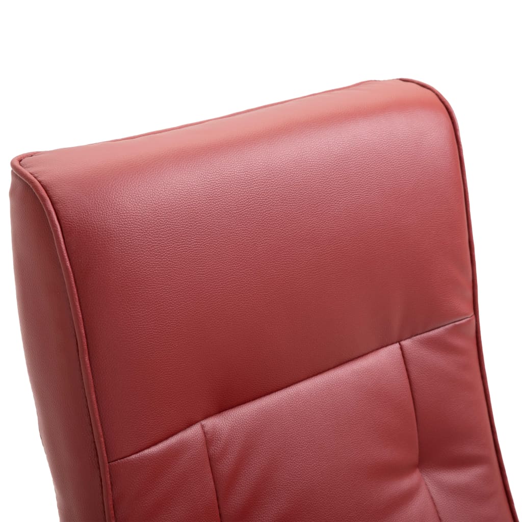 Sillón de masaje de cuero sintético rojo tinto vidaXL