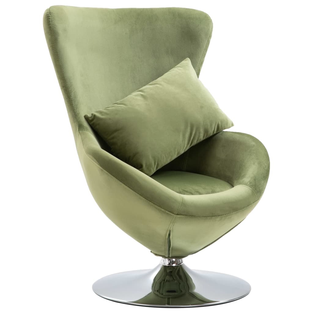 Vetonek Sillón egg giratorio con cojín terciopelo verde