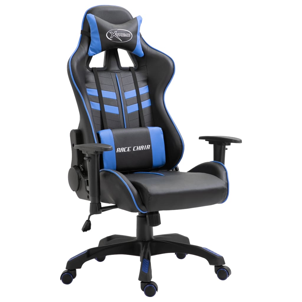 Vetonek Silla de gaming de cuero sintético azul